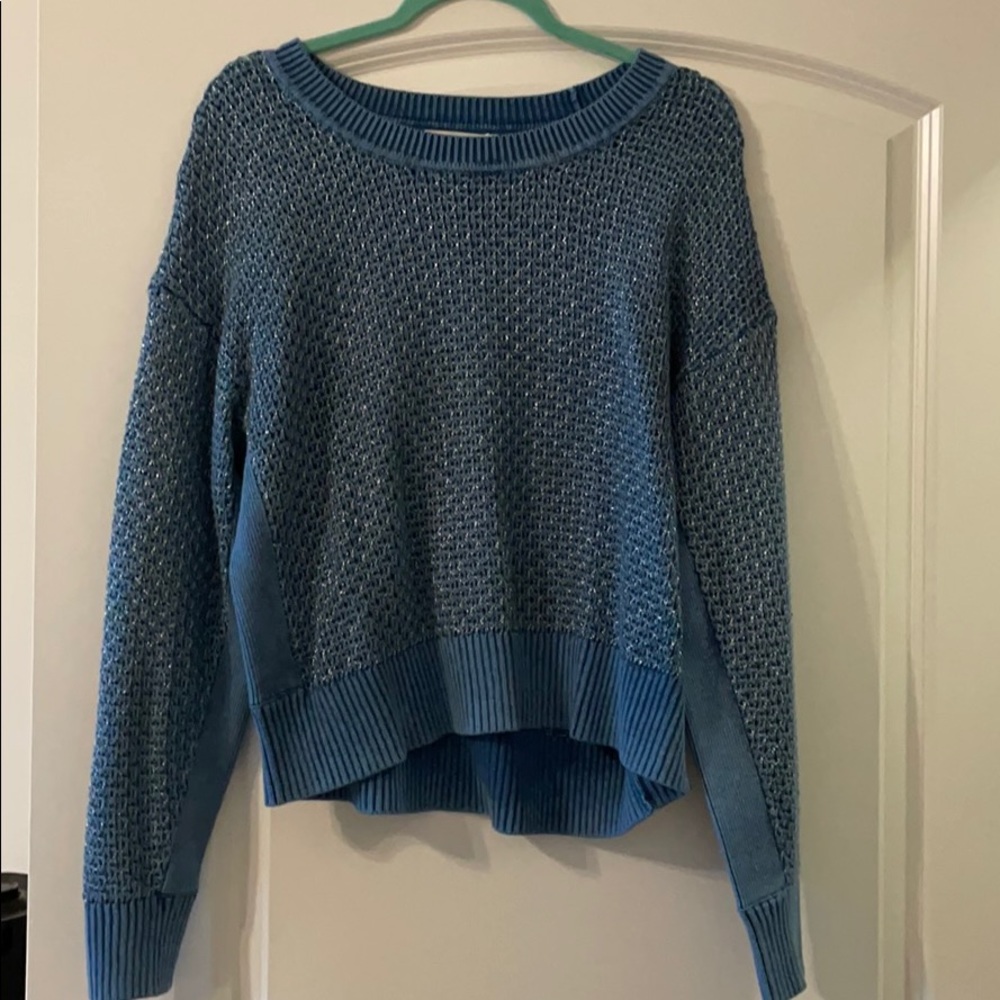Rag and bone blue metalic sweater